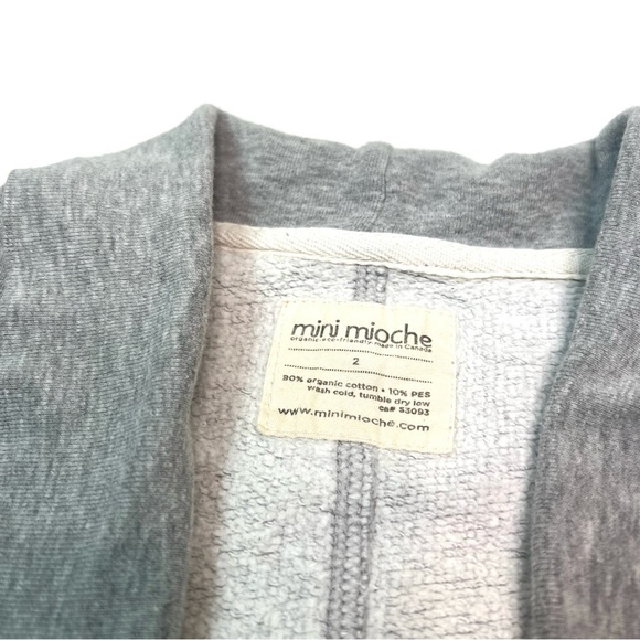 Mini Mioche Shawl Cardi Heather Gray Sweatshirt Open Cardigan Size 2 - Picture 3 of 8